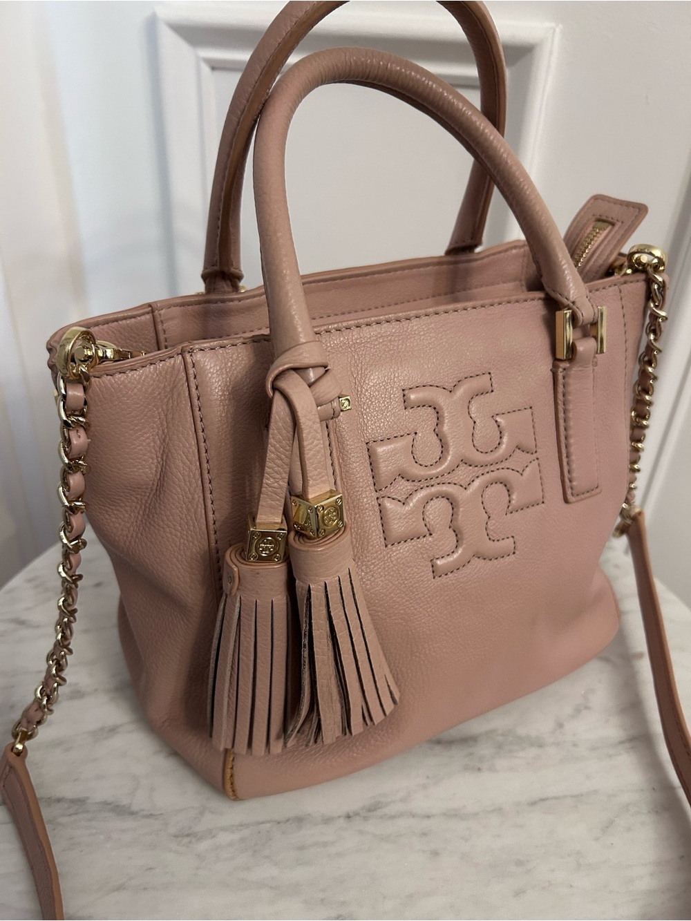 Tory Burch Leather Thea Tote Bag